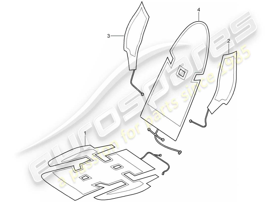 porsche 2011 (997-2 gt3) chauffage schéma des pièces