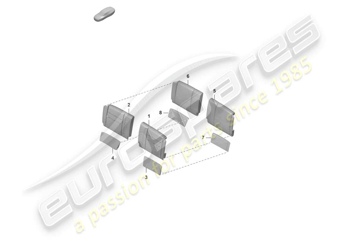 porsche 2020 (992-1) pièce en mousse housse de dossier support lombaire schéma des pièces