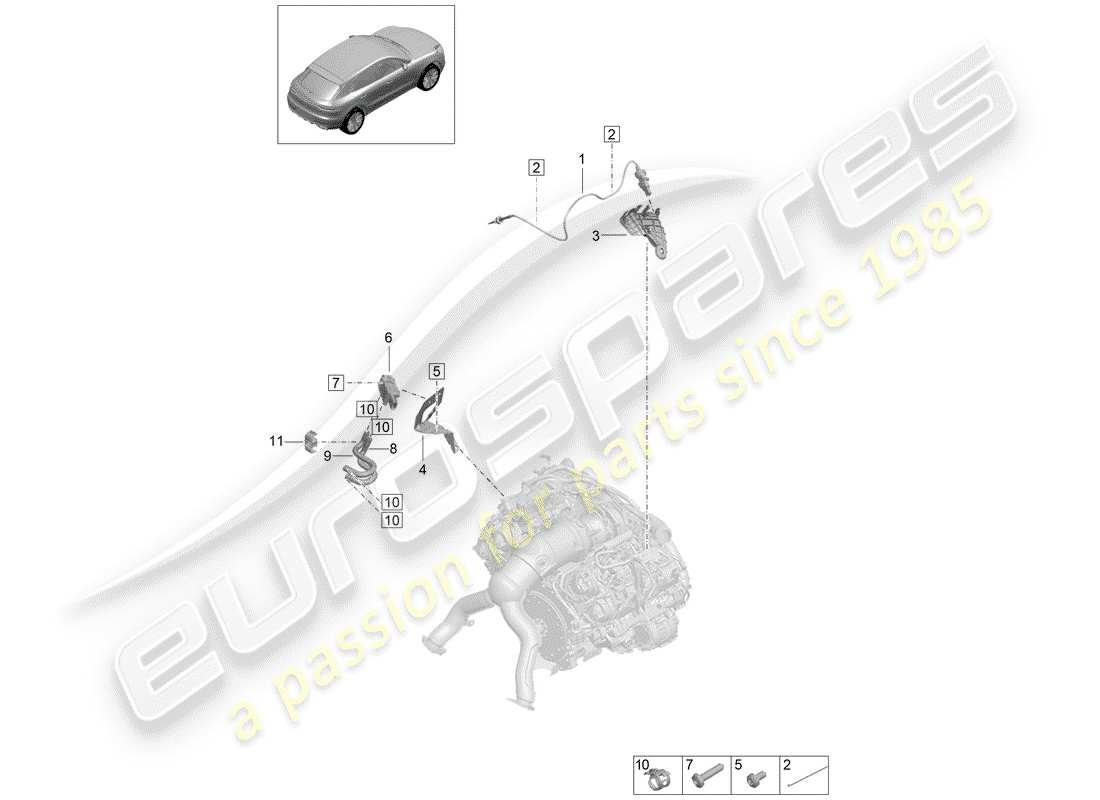 porsche 2019 (macan) capteur de pression différentielle schéma des pièces
