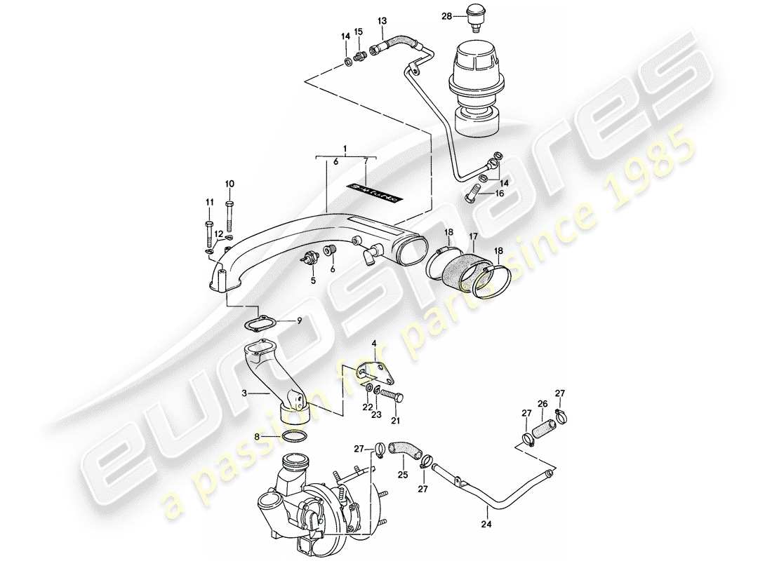 porsche 1977 (924) turbochargement schéma des pièces