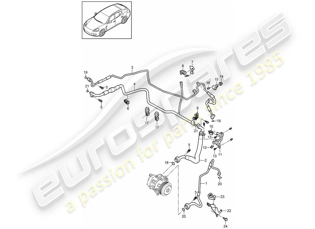 porsche 2013 (panamera 970) circuit frigorifique schéma des pièces