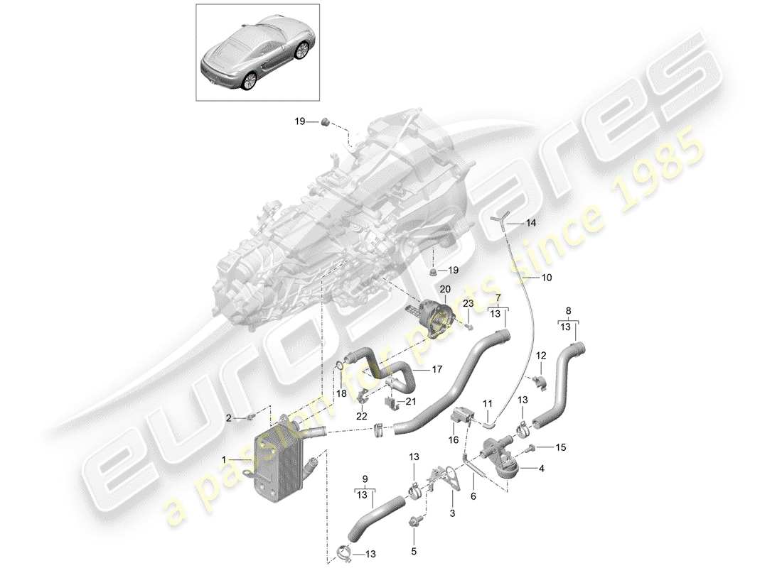 porsche 2015 (981 cayman) boîte de vitesses manuelle schéma des pièces