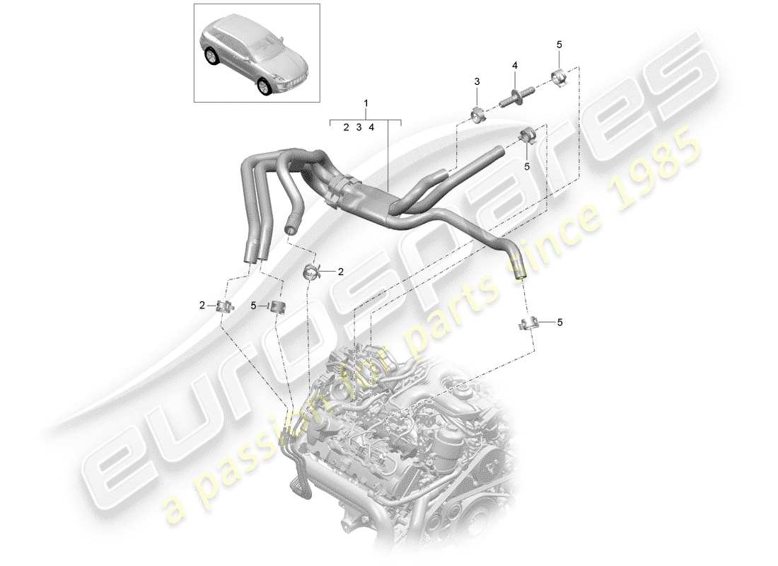 porsche 2014 (macan) système de carburant schéma des pièces