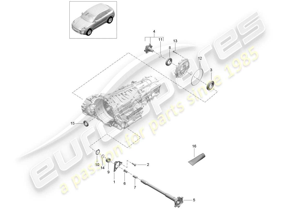 porsche 2014 (macan) -pdk-diagramme des pièces