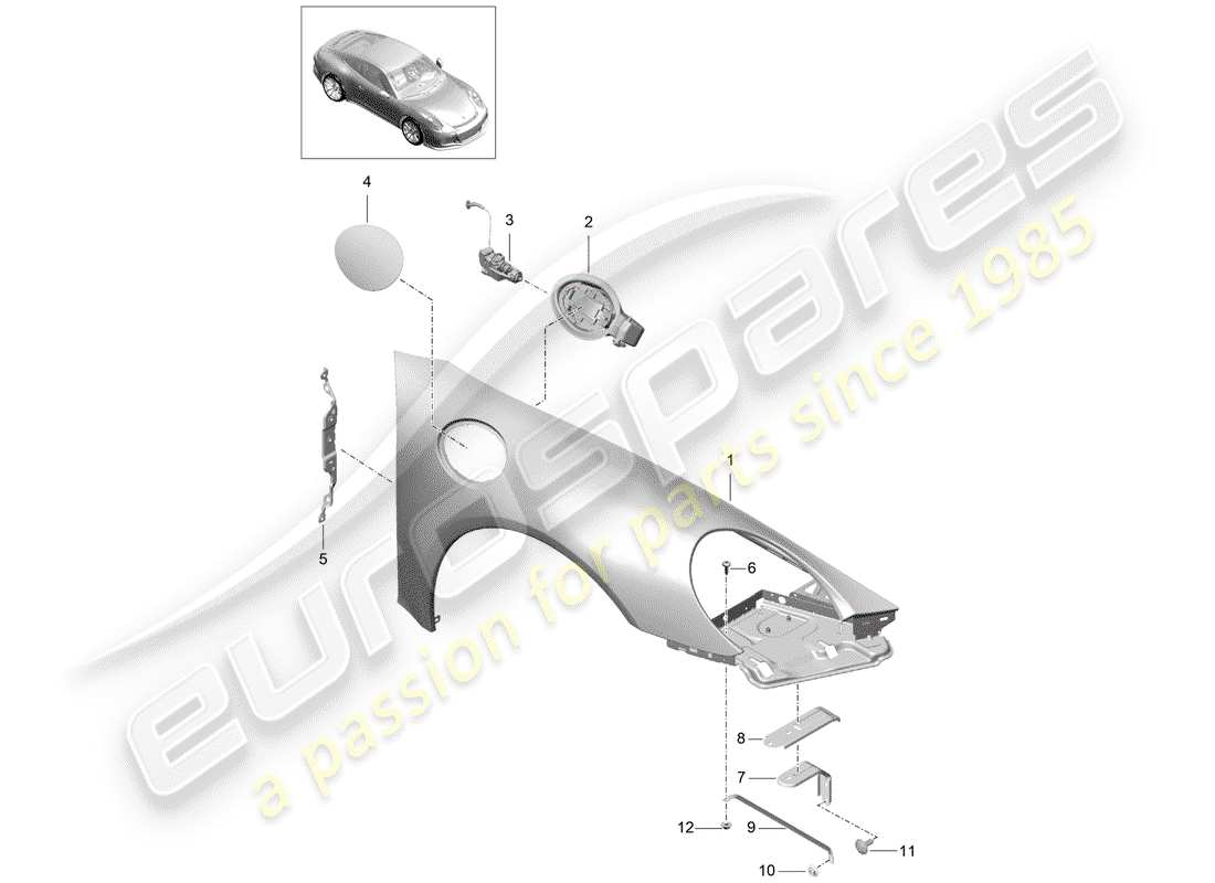 porsche 2015 (991-1 r/gt3/rs) diagramme des pièces fender