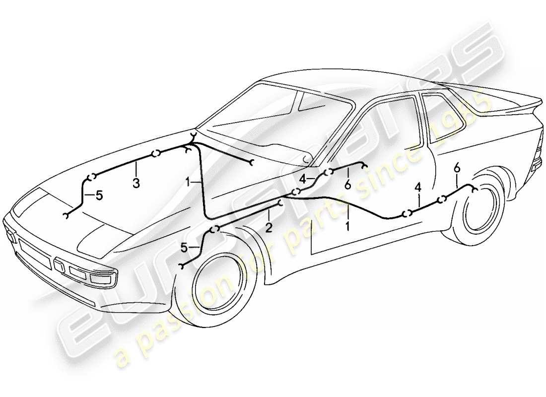 porsche 1986 (944) faisceau de cablage - système de frein antiblocage. -abs- - indicateur d'usure des plaquettes de frein