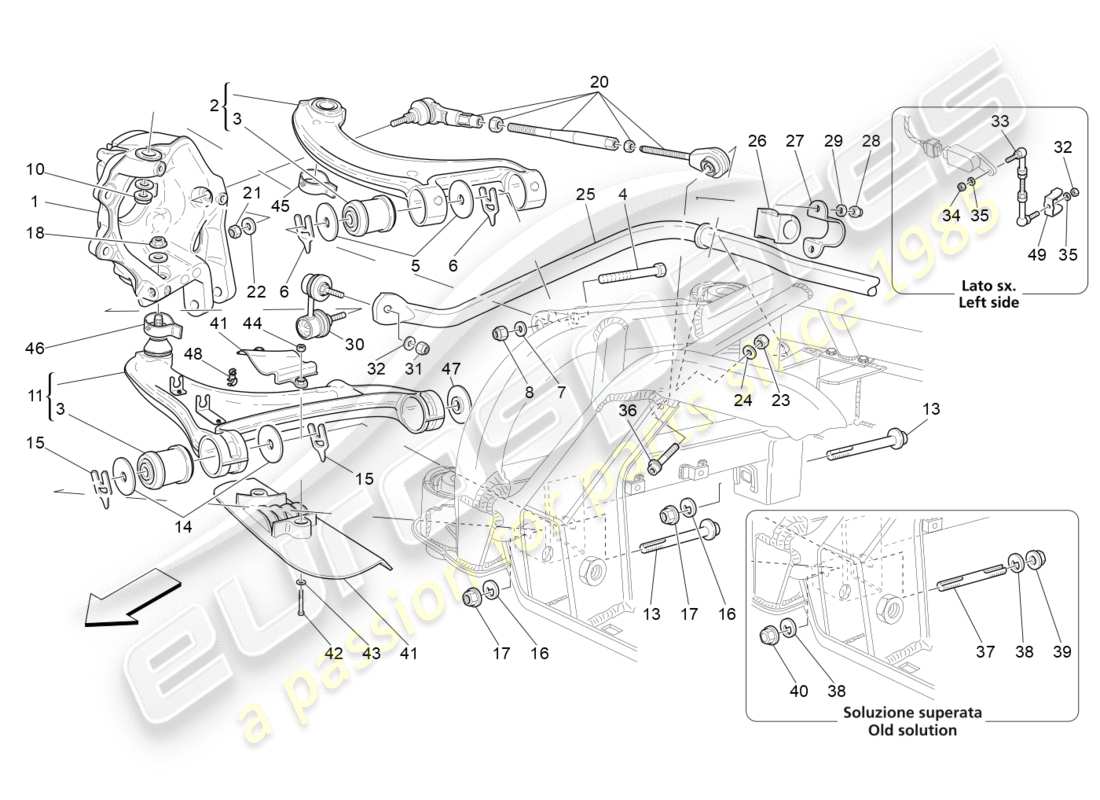 maserati granturismo (2014) suspension arrière schéma des pièces
