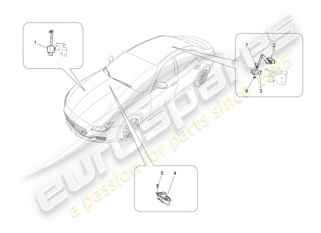 maserati qtp 3.0 bt v6 410hp (2014) schéma des pièces de commande du système d'éclairage