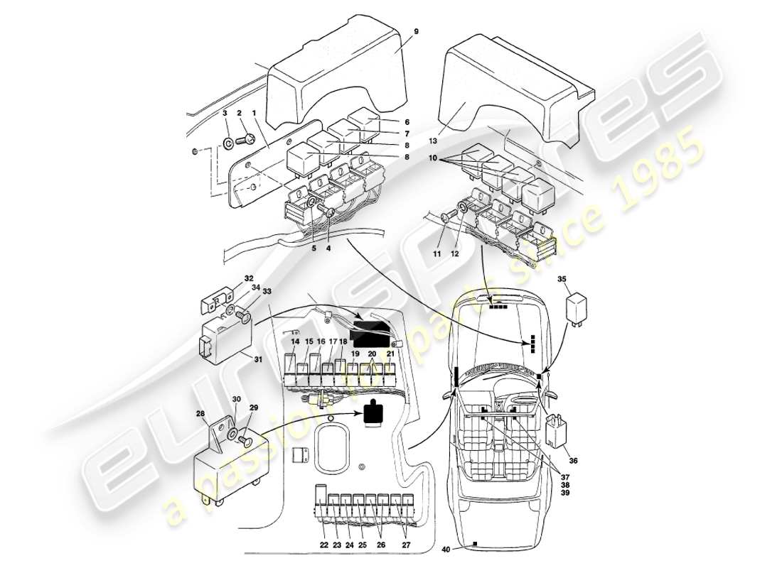 aston martin v8 volante (1998) relais, jusqu'au vin 89026 schéma de la pièce