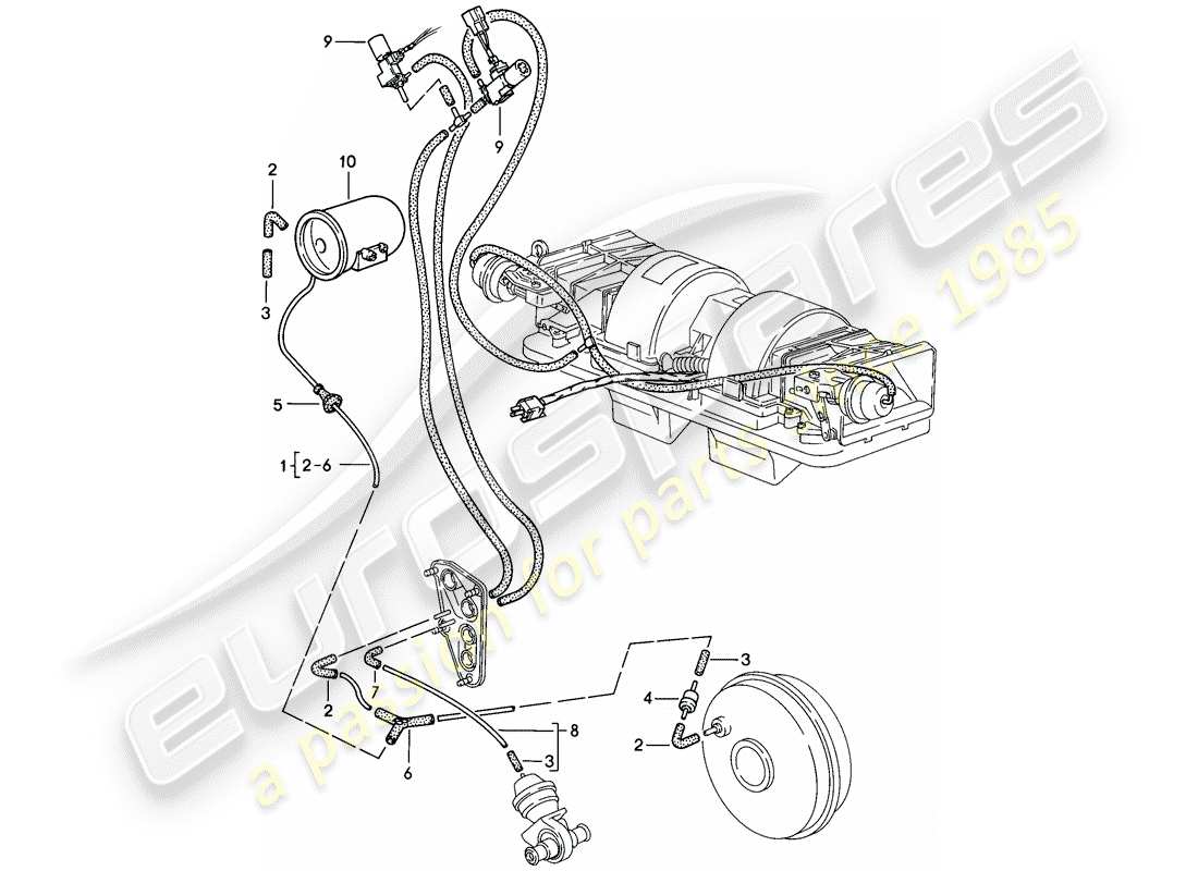 porsche 1986 (944) contrôle du vide schéma des pièces