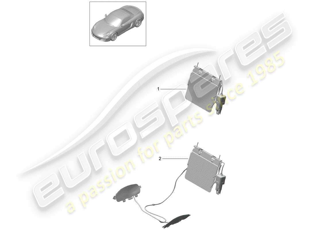 porsche 2015 (981 boxster) soutien lombaire schéma des pièces