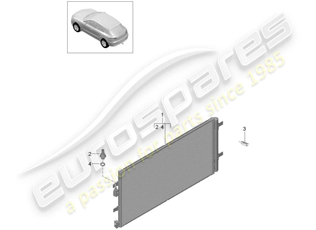 porsche 2014 (macan) diagramme des pièces du condensateur