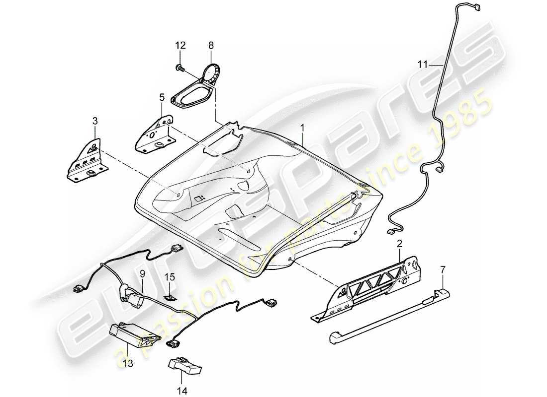 porsche 2007 (997-1) siège schéma des pièces