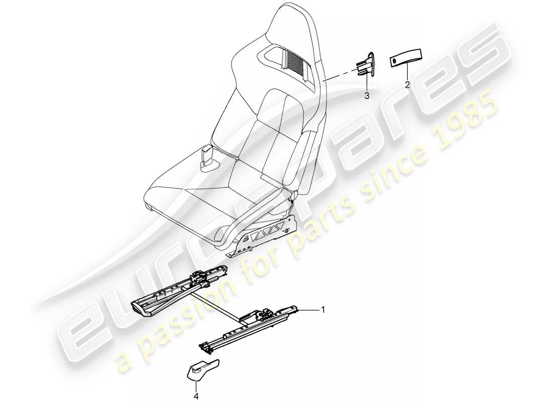 porsche 2007 (997-1 turbo / gt2) siège schéma des pièces