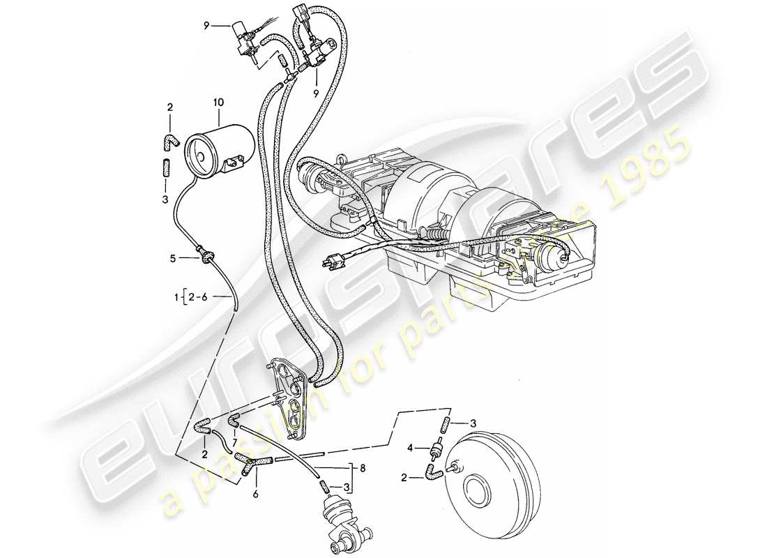 porsche 1992 (968) contrôle du vide schéma des pièces