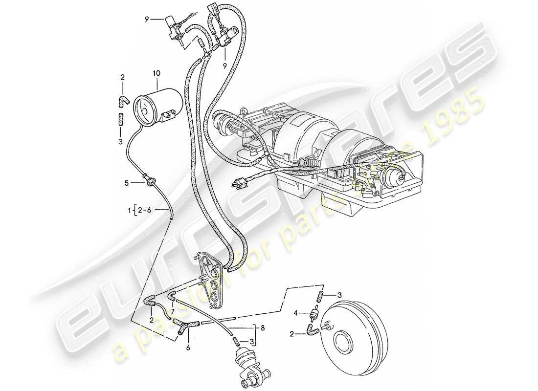 porsche 1991 (944) contrôle du vide schéma des pièces