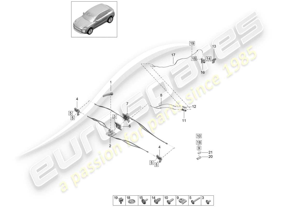 porsche 2019 (macan) couverture diagramme de pièce