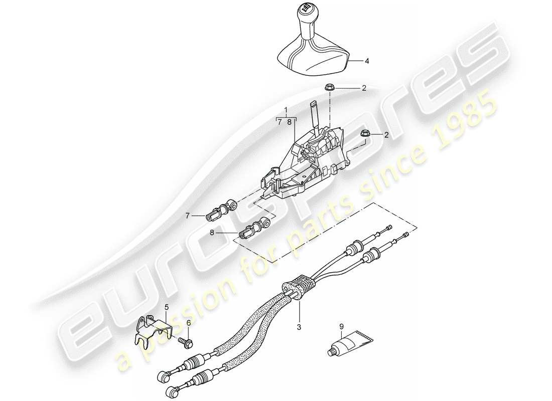 porsche 2009 997-2 turbo / gt2 contrôle des transmissions schéma des pièces