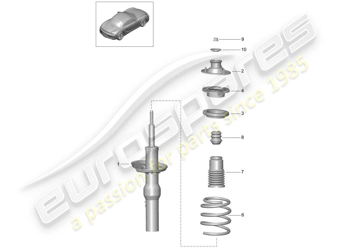 porsche 2013 (981 boxster) amortisseur schéma des pièces