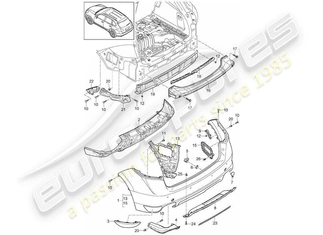 porsche 2011 (cayenne e2 92a) diagramme des pièces de doublure
