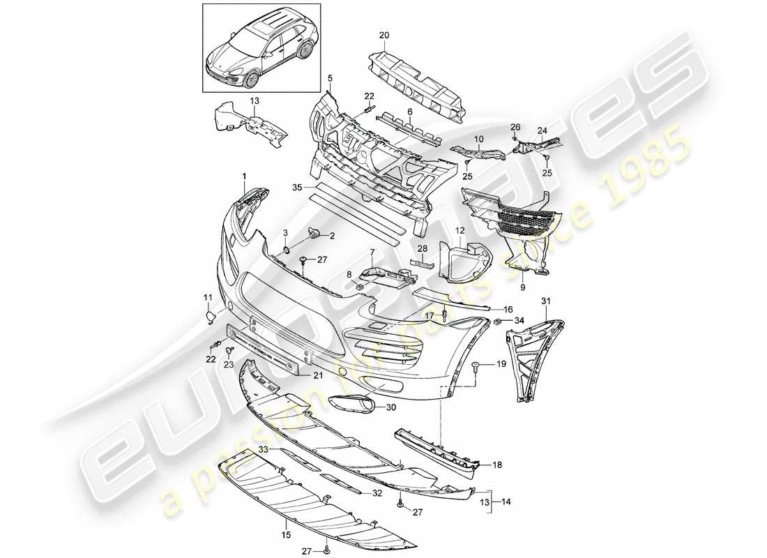 porsche 2016 (cayenne e2 92a) garniture schéma des pièces