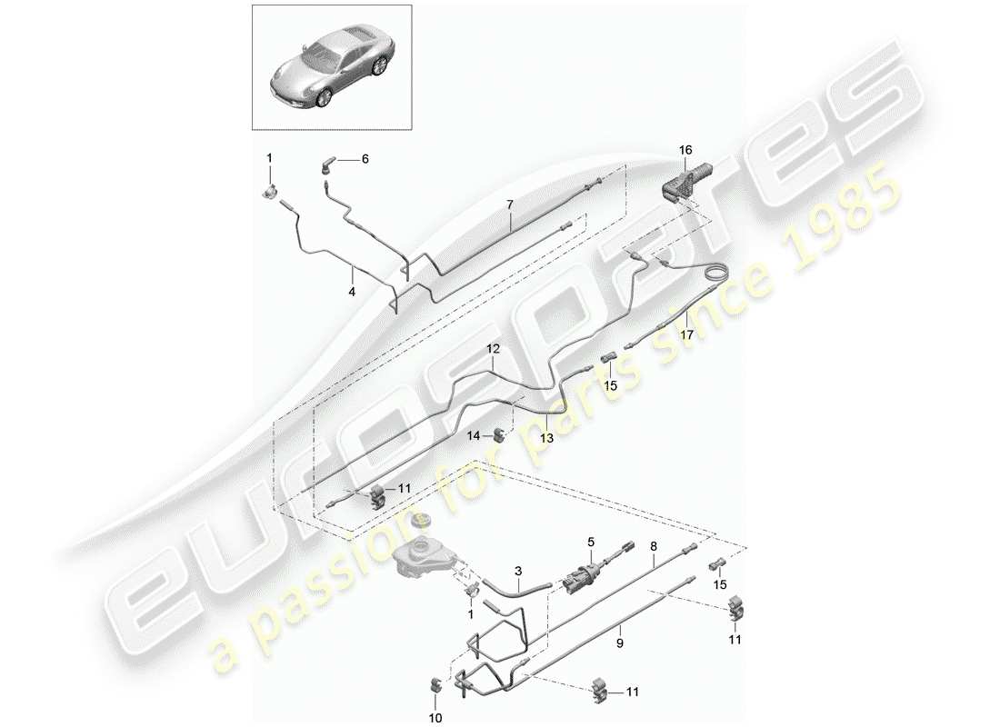 porsche 2012 (991-1) embrayage hydraulique schéma des pièces