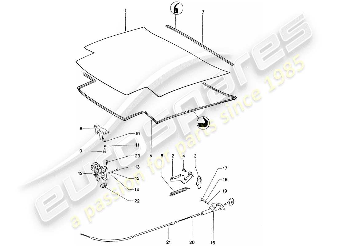 porsche 1971 (914) couverture diagramme de pièce