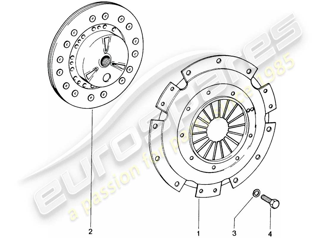 porsche 1975 (914) embrayage schéma des pièces