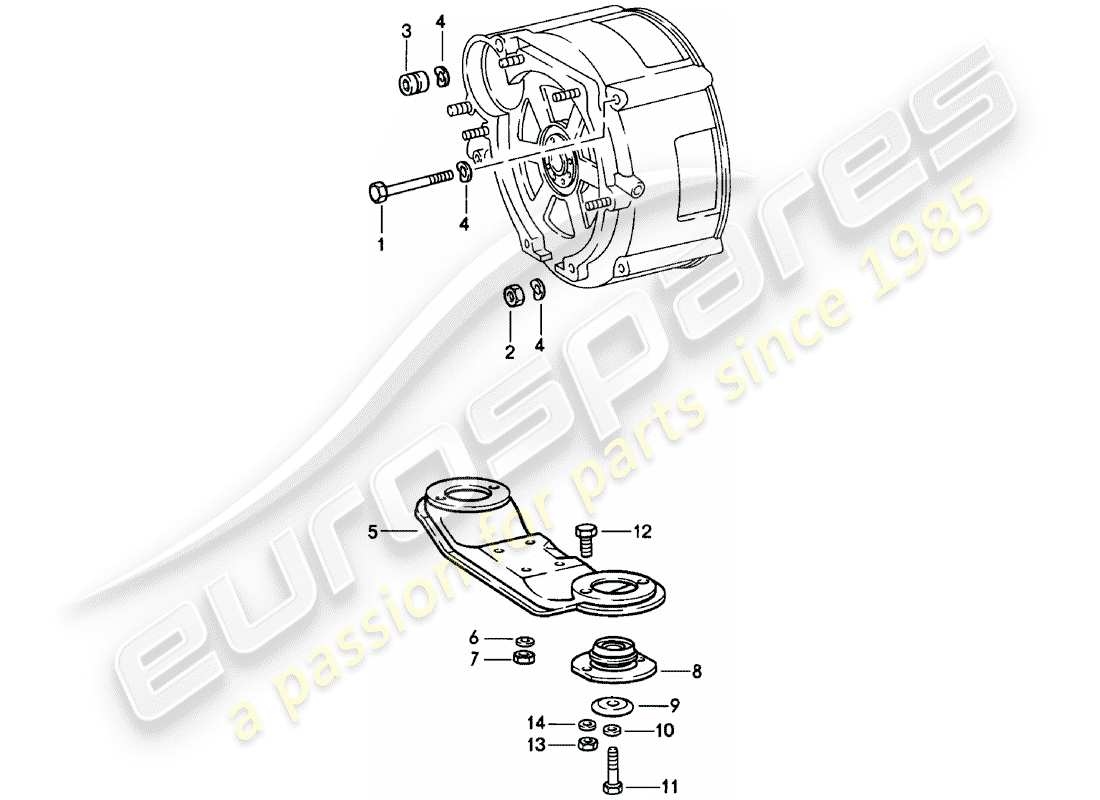 porsche 1983 (911) suspension de transmission - spm schéma des pièces