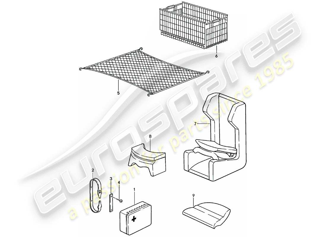 porsche 1984 (924) accessoires schéma des pièces