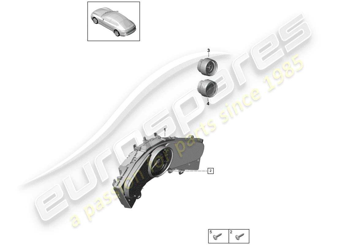 porsche 2019 (panamera 971-1) groupe d'instruments schéma des pièces