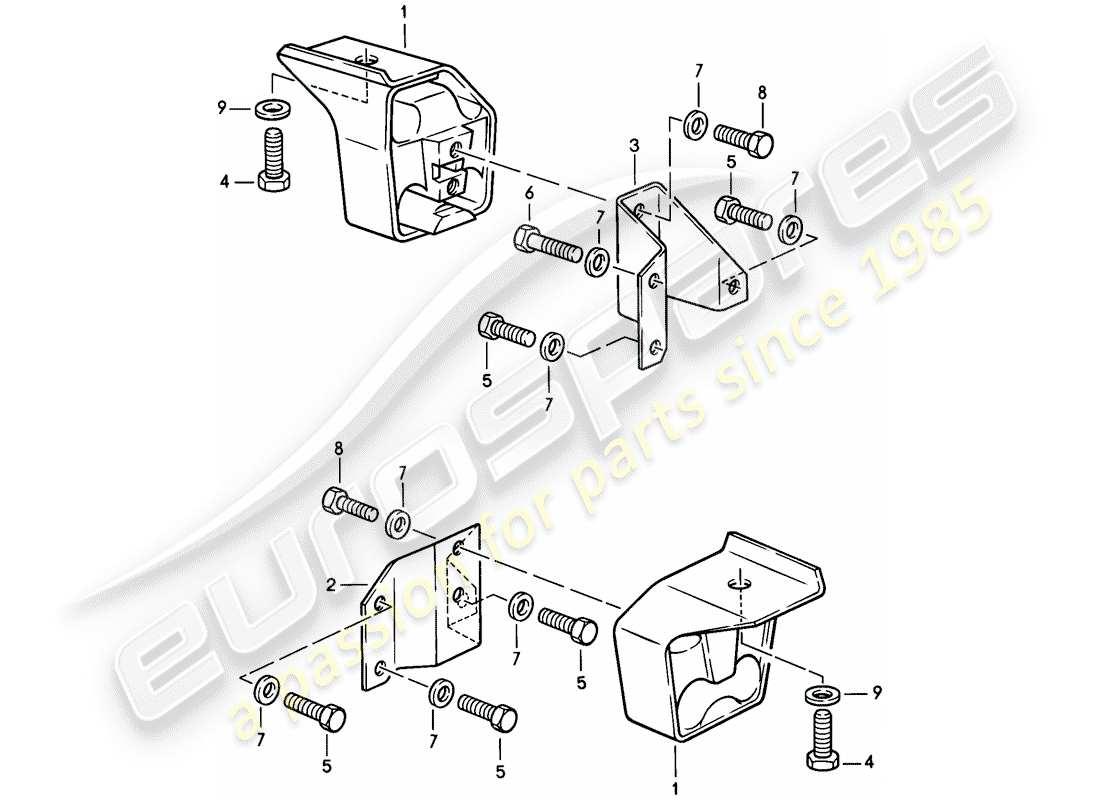porsche 1983 (944) suspension de transmission - pour - boite de vitesses manuelle schéma des pièces