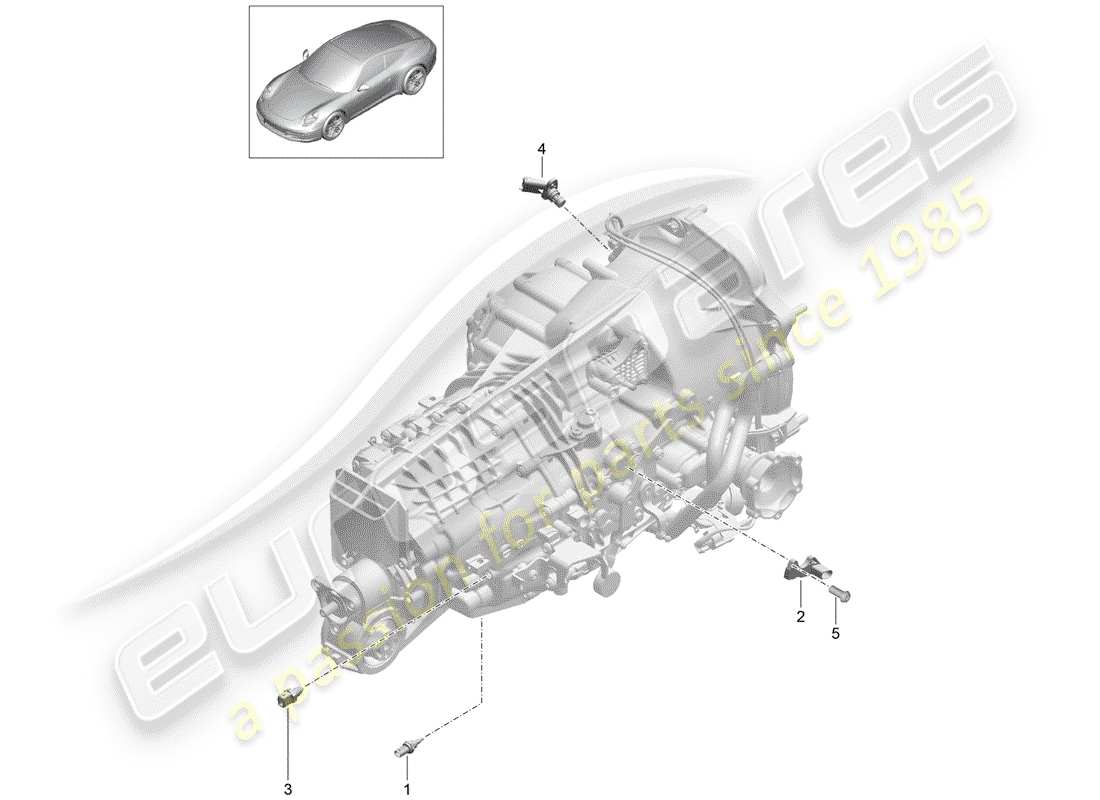 porsche 2012 (991-1) boîte de vitesses manuelle schéma des pièces