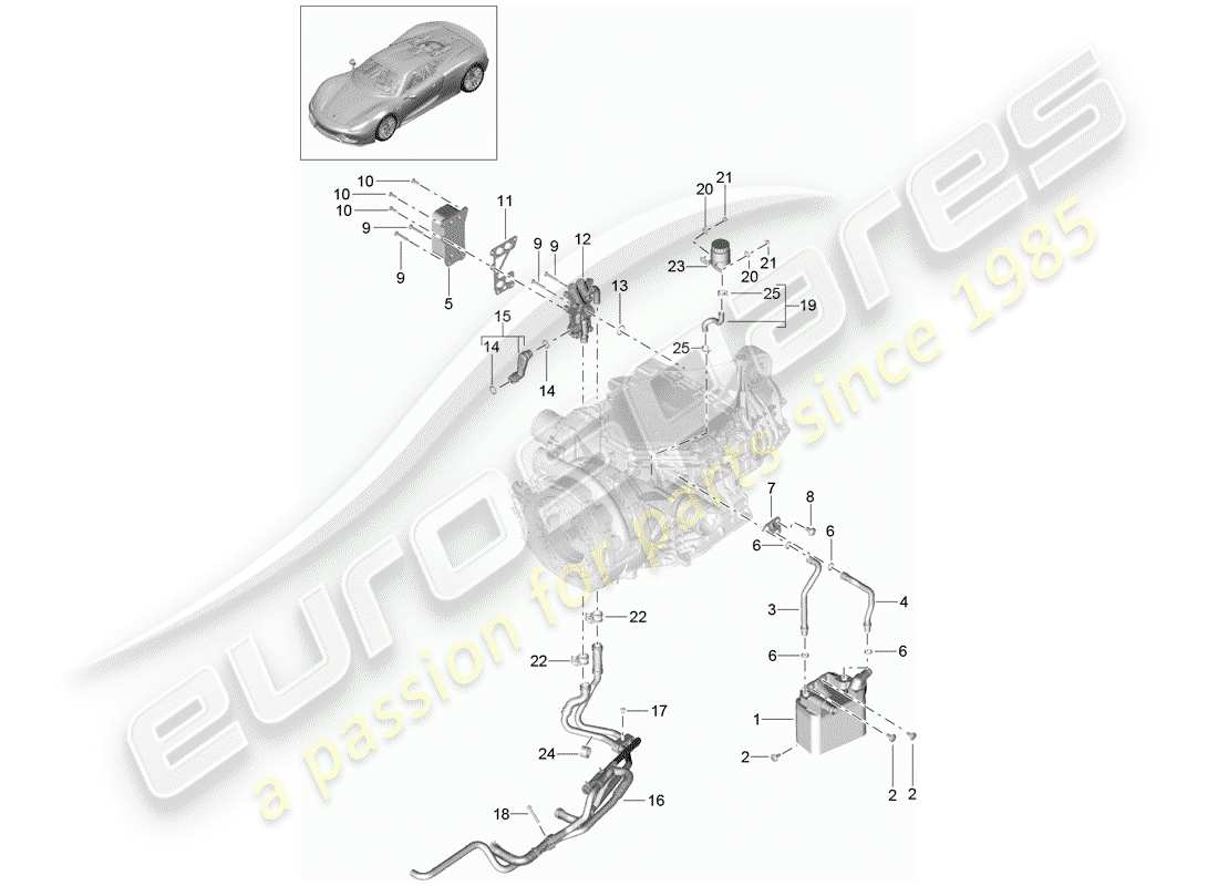 porsche 918 spyder (2015) -pdk-diagramme des pièces