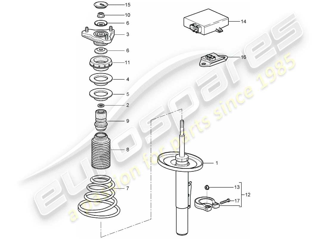 porsche 2007 (987 boxster) schéma des pièces de suspension