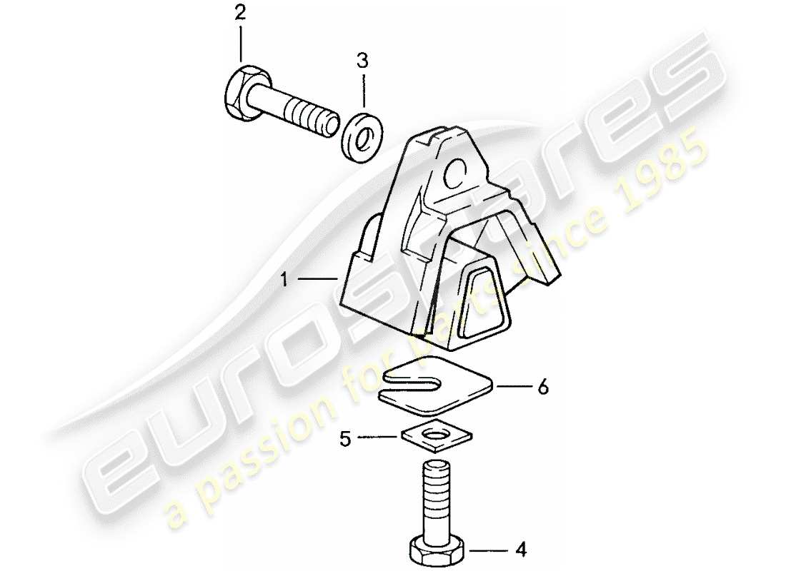 porsche 1990 (928) boite de vitesses manuelle - suspension de transmission schéma des pièces