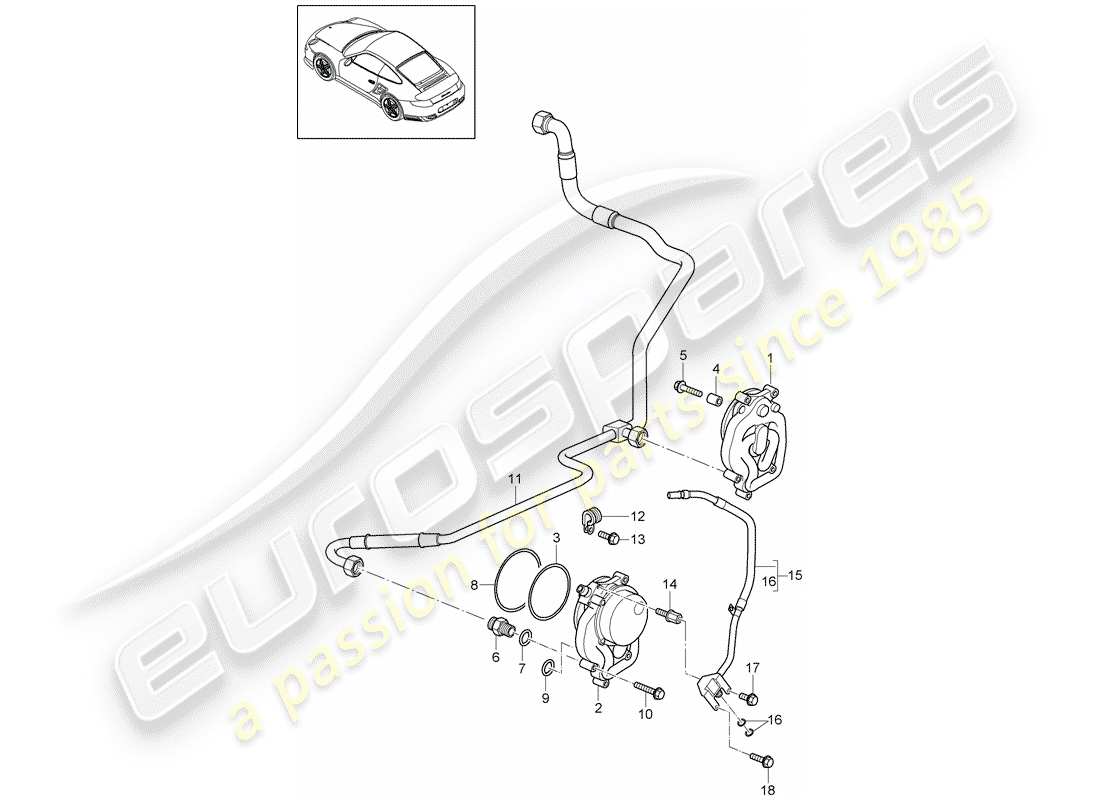 porsche 2013 (997-2 turbo / gt2 rs) l'approvisionnement en pétrole schéma des pièces