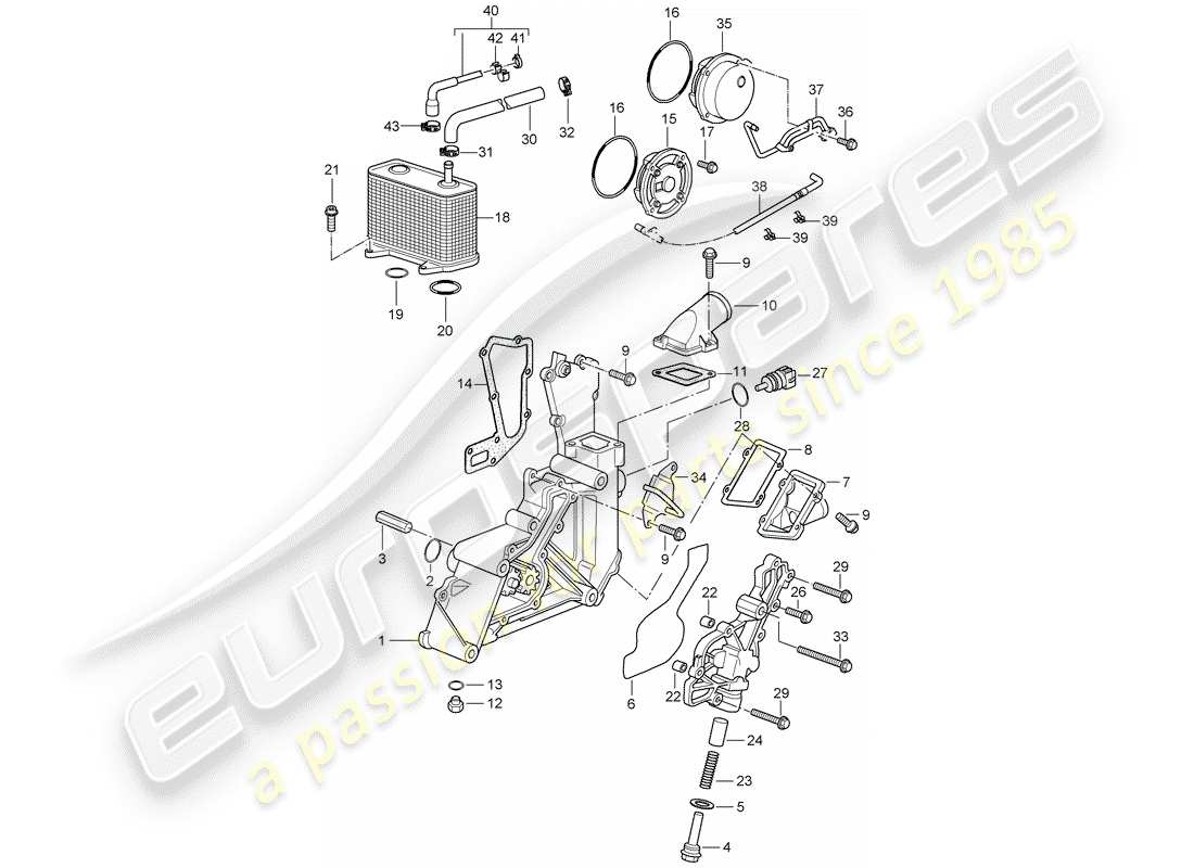 porsche 2007 (997-1) la pompe à huile schéma des pièces