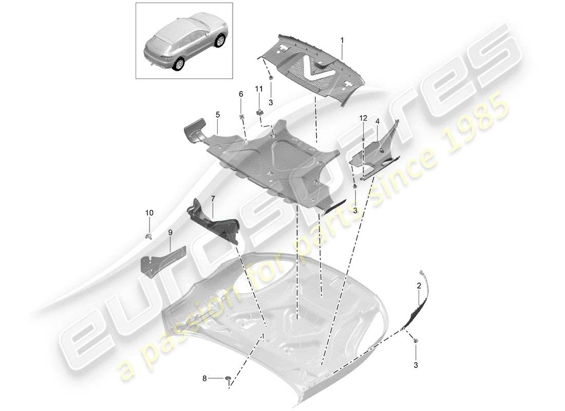 porsche 2015 (macan) garniture schéma des pièces