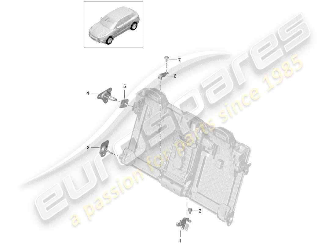 porsche 2014 (macan) schéma des pièces du support