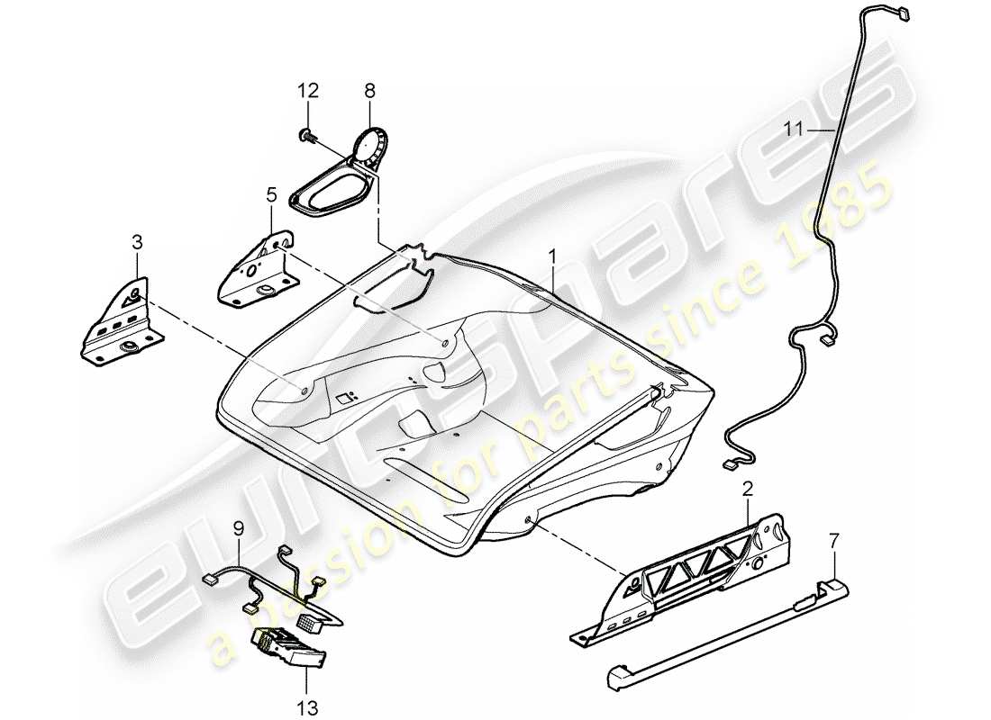 porsche 2009 997-2 turbo / gt2 seat schéma des pièces