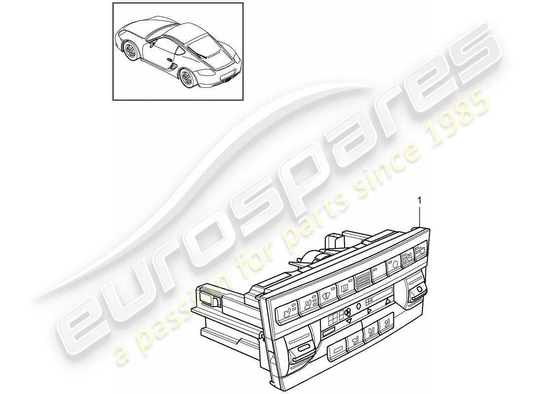 porsche 2011 (987 cayman) interrupteur de commande schéma des pièces