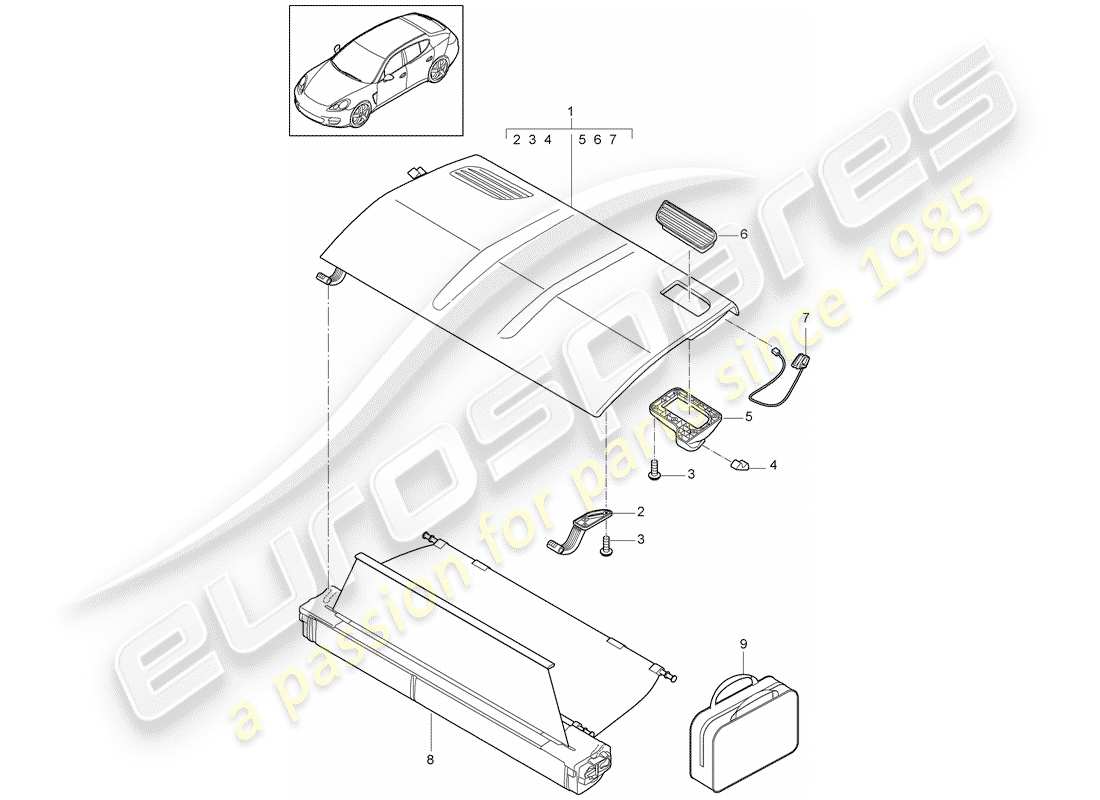 porsche 2010 (panamera 970) couverture diagramme de pièce