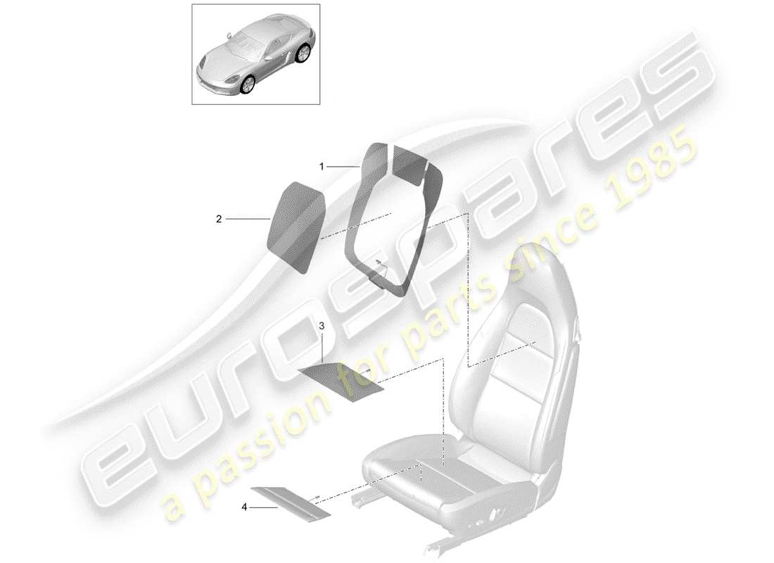 porsche 2017 (718 cayman) élément chauffant schéma des pièces