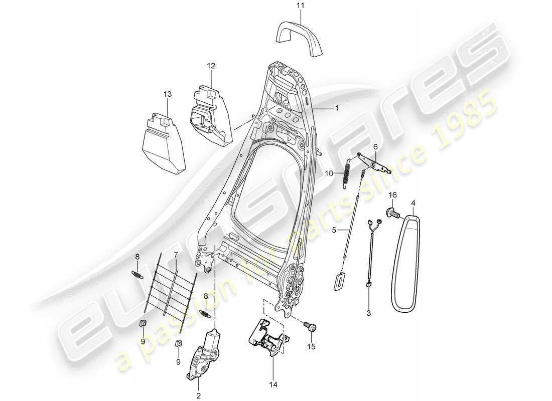 porsche 2007 (987 boxster) cadre de dossier schéma des pièces