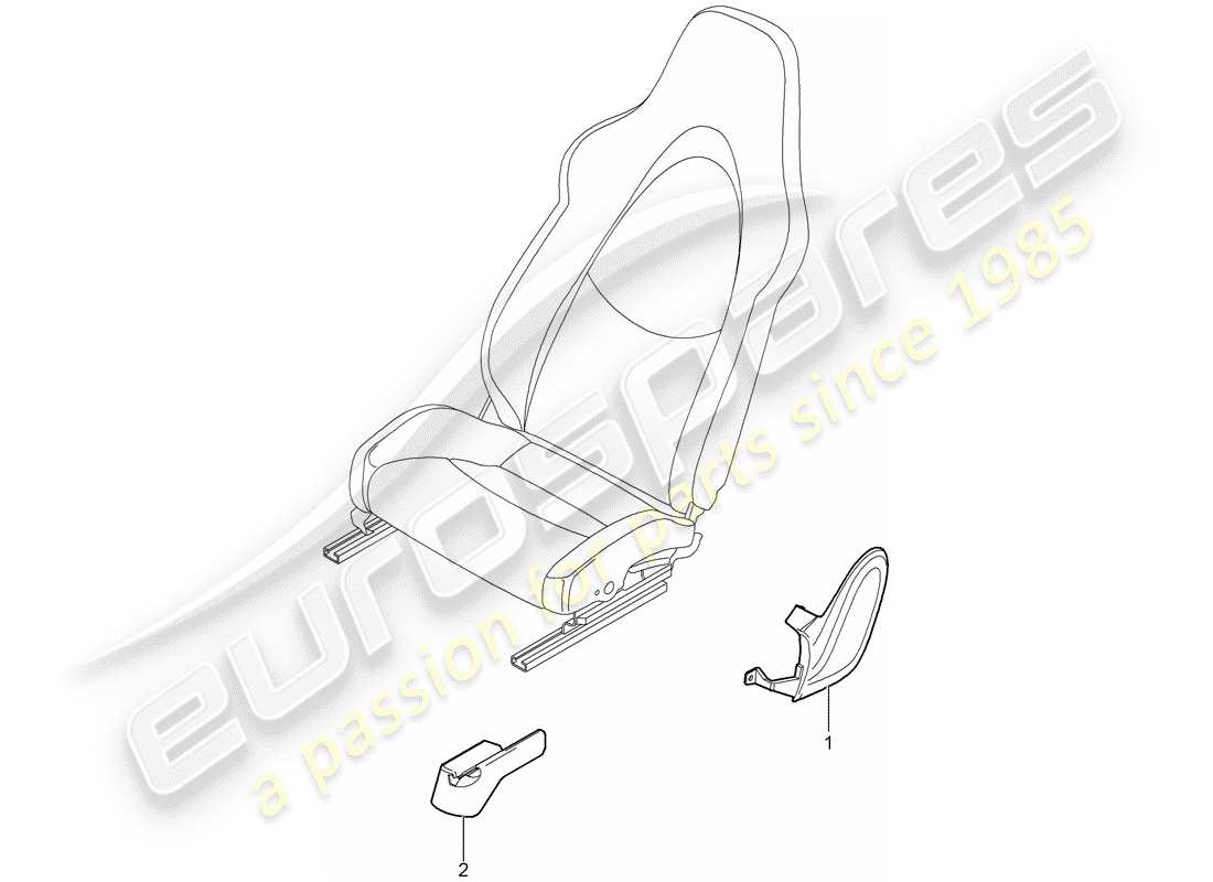 porsche 2009 (997-2) schéma des pièces du siège avant