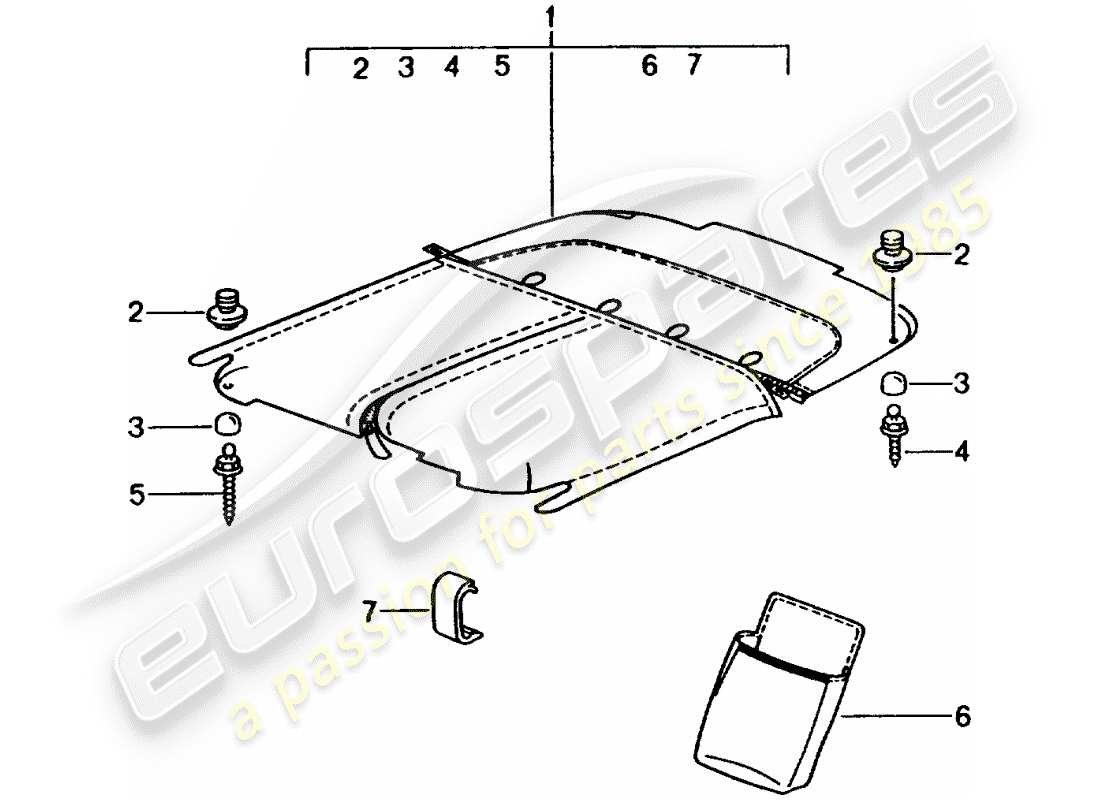 porsche 2012 (tequipment) couvercle de tonneau schéma des pièces