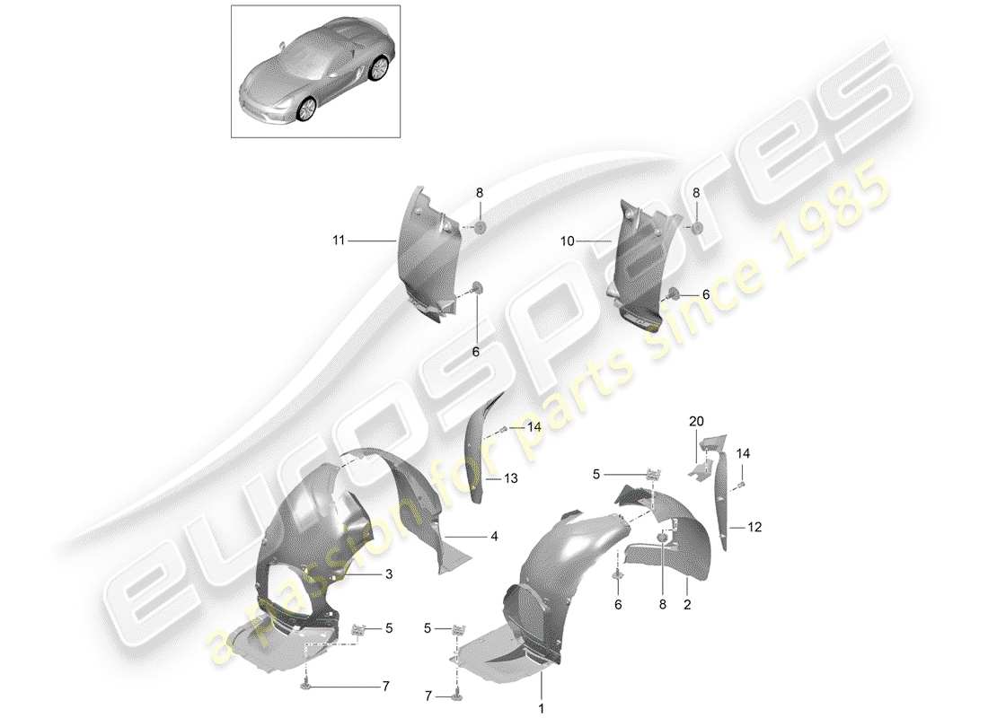 porsche 2016 (981 boxster spyder) garnitures schéma des pièces