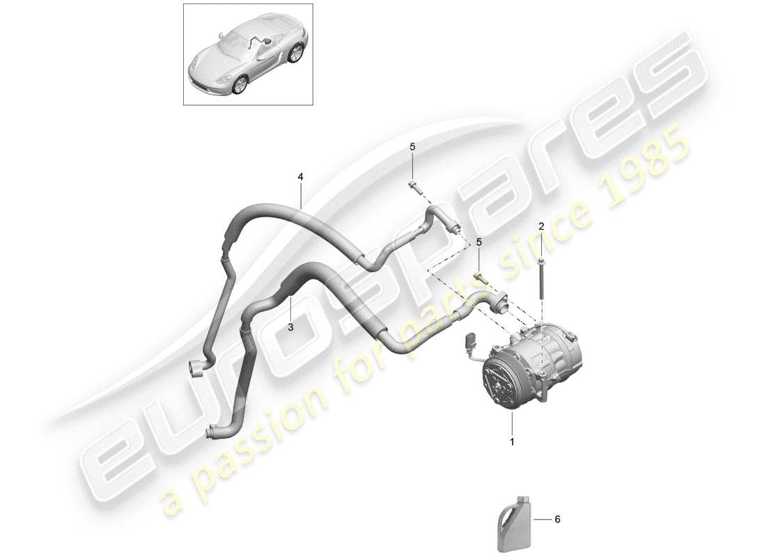 porsche 2017 (718 cayman) compresseur schéma des pièces
