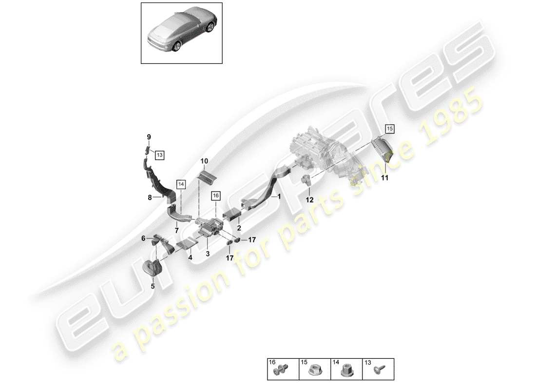 porsche 2017 (panamera 971-1) diagramme des pièces du conduit d'air